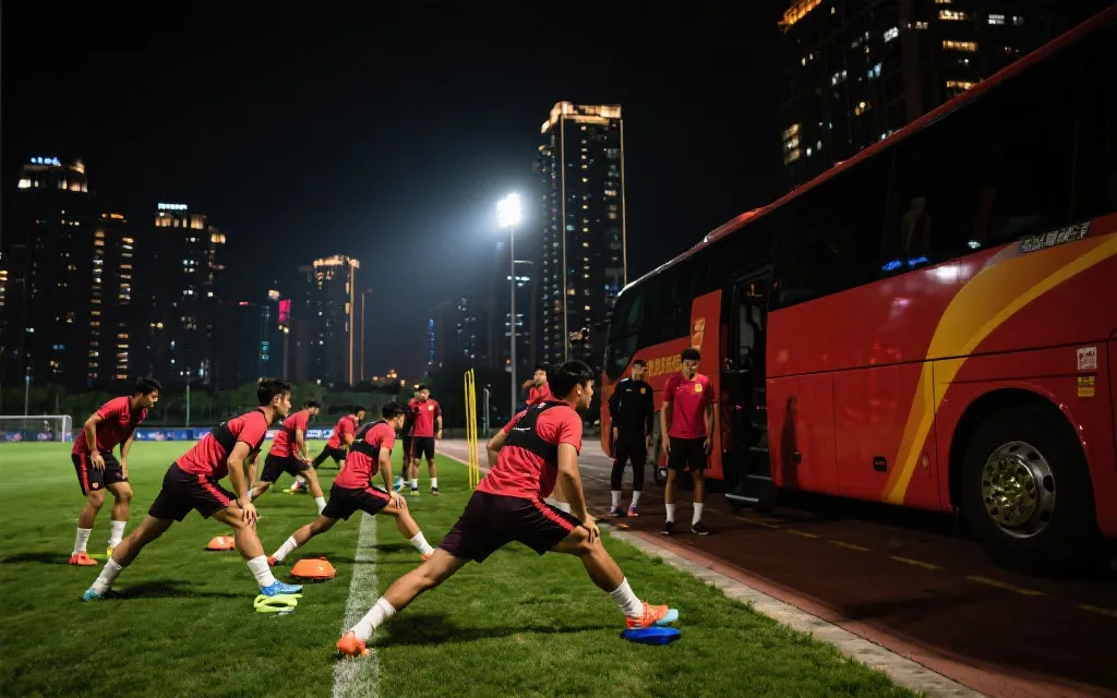 球队在不同城市气候与旅行条件下进行赛前恢复与训练的场景